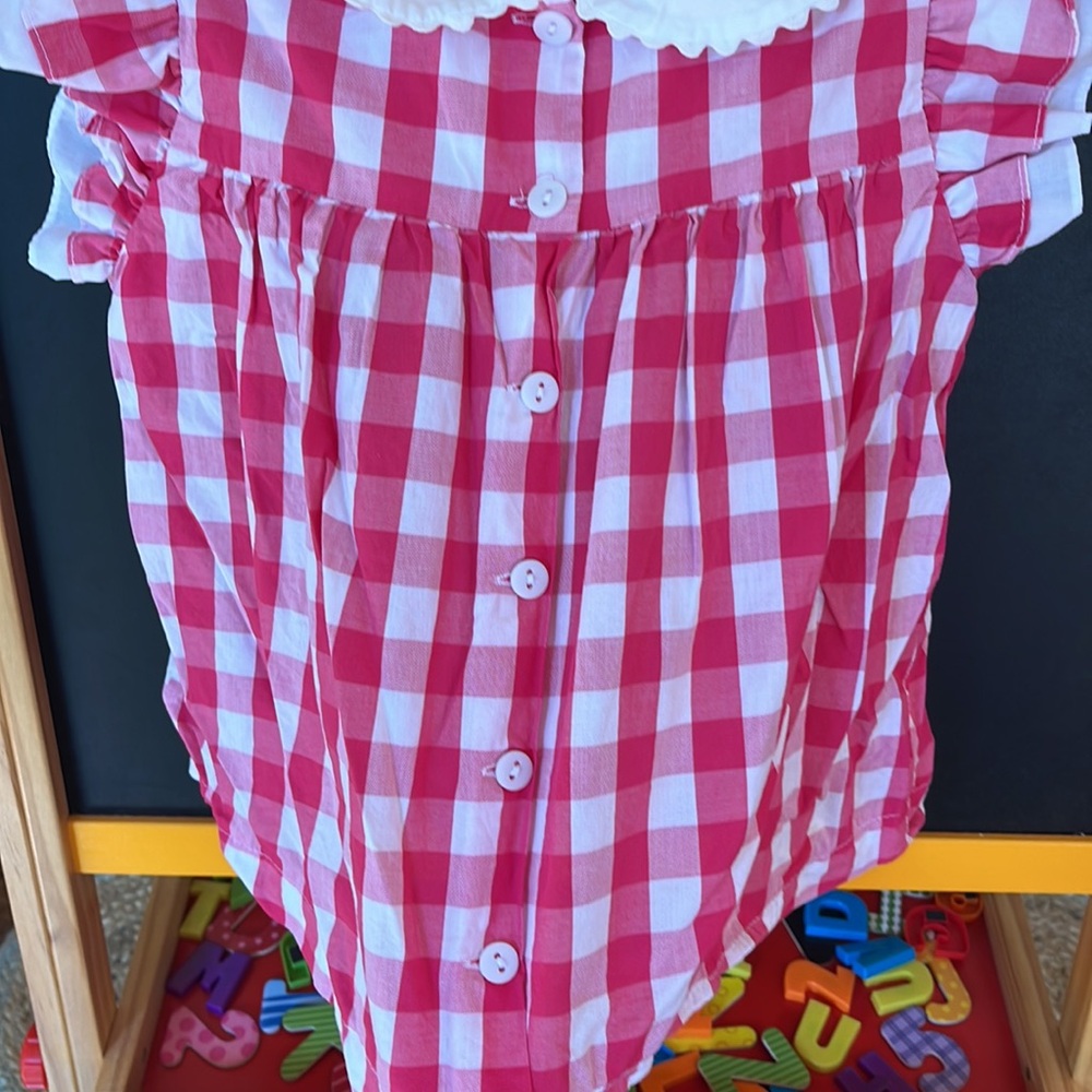 Pink gingham blouse - Picture 4 of 4